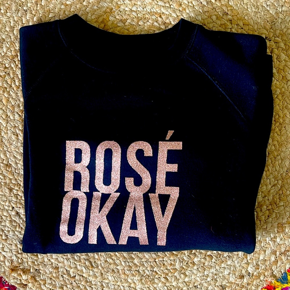 Brunette The Label ROSÉ OKAY Long Sleeve Crewneck Sweatshirt Size M/L